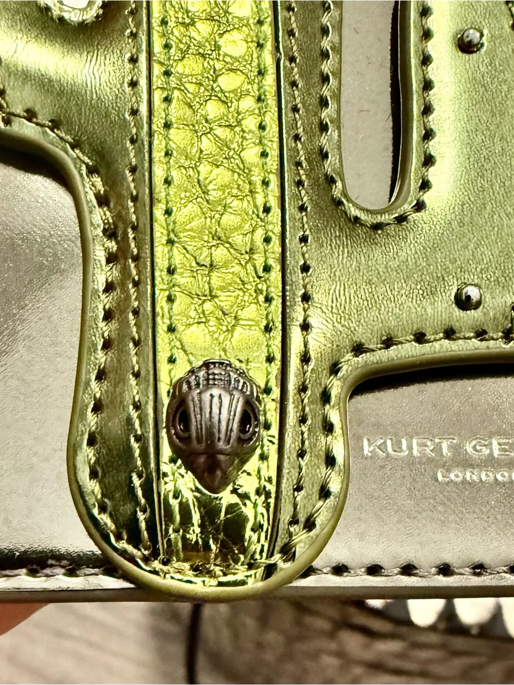 FREE with a $400 purchase Kurt MetallicCard Case with Flower Accent snake print
